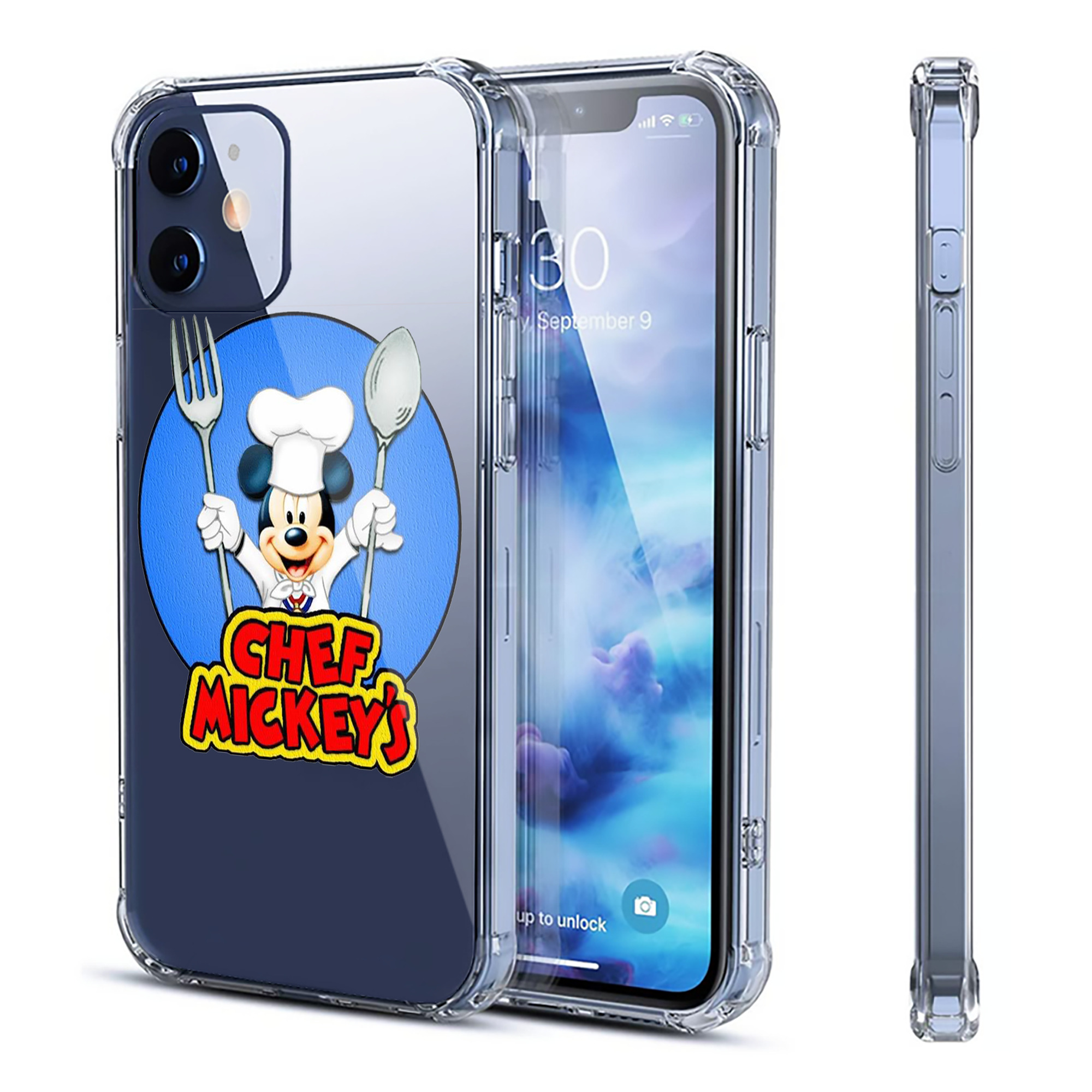 （画像用） ミッキーマウス Mickey Mouse 【iPhone 12シリーズ対応】透明スマホケース（クリアソフトケース）